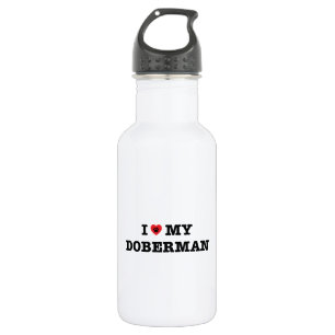 I Heart My Doberman Water Bottle
