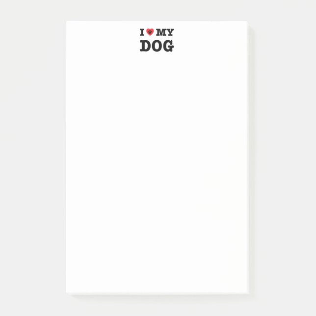 I Heart My Dog Post-it Notes (Front)