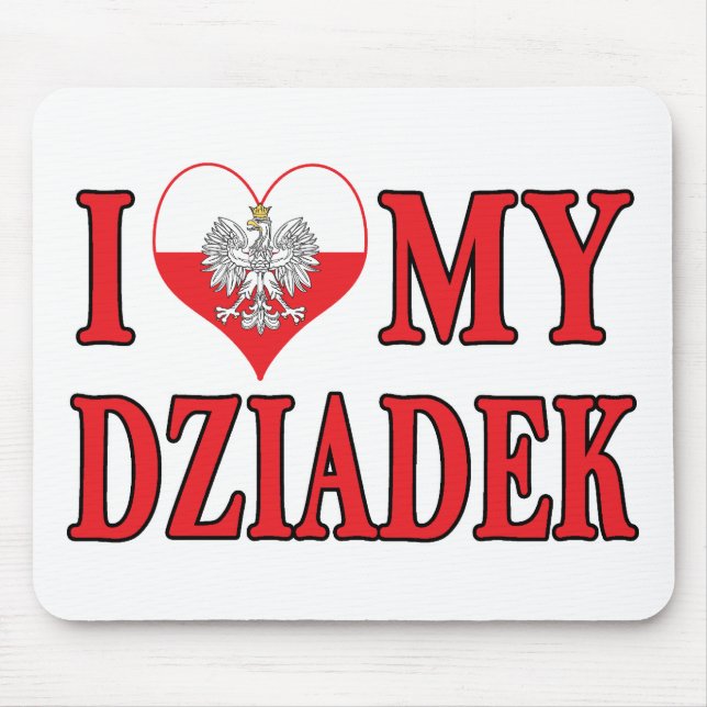 I Heart My Dziadek Mouse Mat (Front)