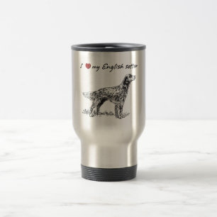 I "heart" my English setter" words & graphic Travel Mug