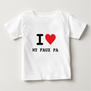 I Heart My Faux Pa Button Baby T-Shirt
