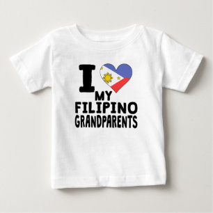 I Heart My Filipino Grandparents Baby T-Shirt