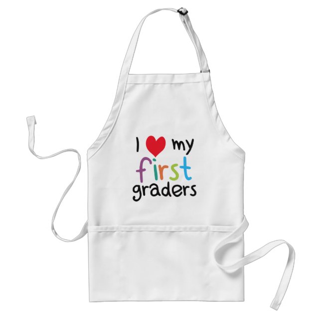 I Heart My First Graders Teacher Love Standard Apron (Front)