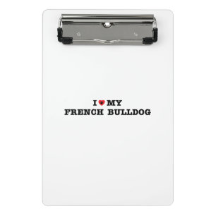 I Heart My French Bulldog Mini Clipboard