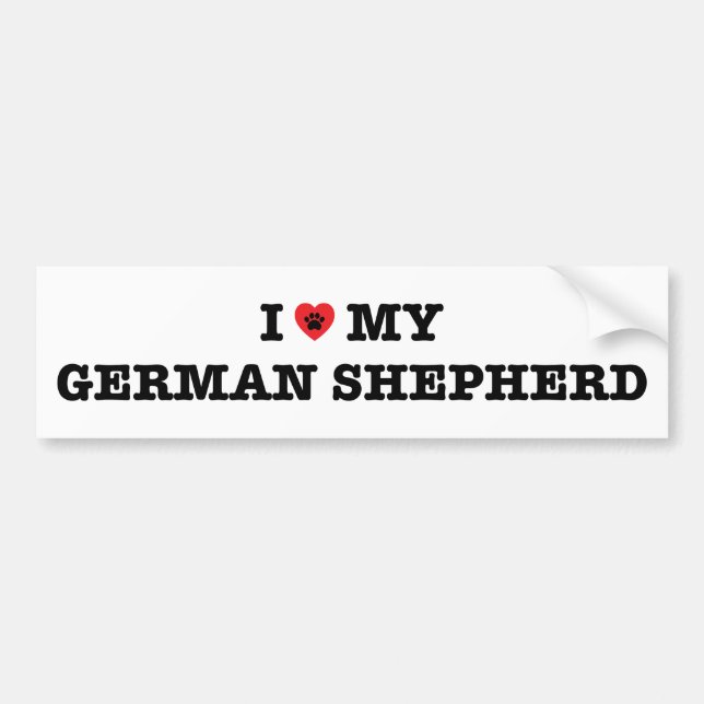 I Heart My German Shepherd Bumper Sticker (Front)