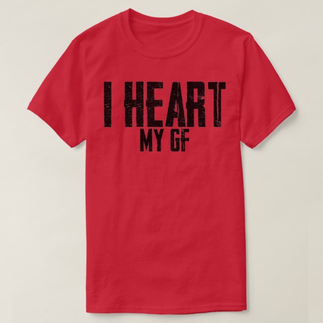 I Heart My GF Love Girlfriend Premium  T-Shirt (Design Front)