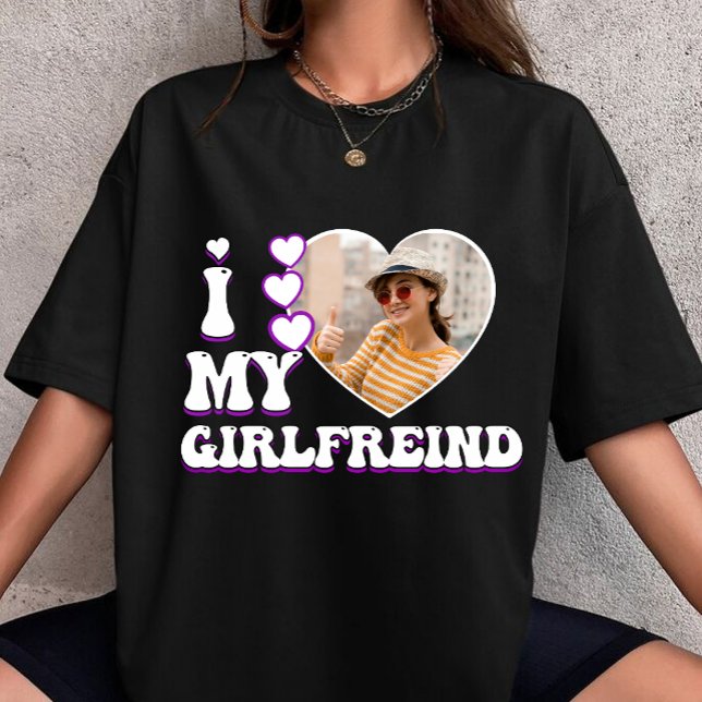 i heart my girlfreind custom your own photo love T-Shirt (Creator Uploaded)