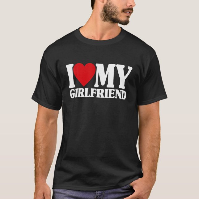 I Heart My Girlfriend, Love, Men, Valentine's Day, T-Shirt (Front)