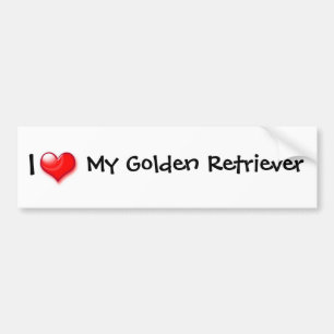 I Heart My Golden Retriever Bumper Sticker