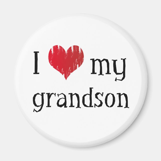 I heart my grandson magnet (Front)