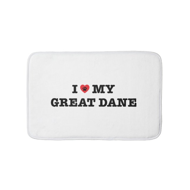 I Heart My Great Dane Bath Mat (Front)