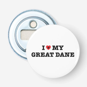 I Heart My Great Dane Bottle Opener Fridge Magnet