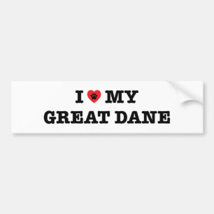 I Heart My Great Dane Bumper Sticker