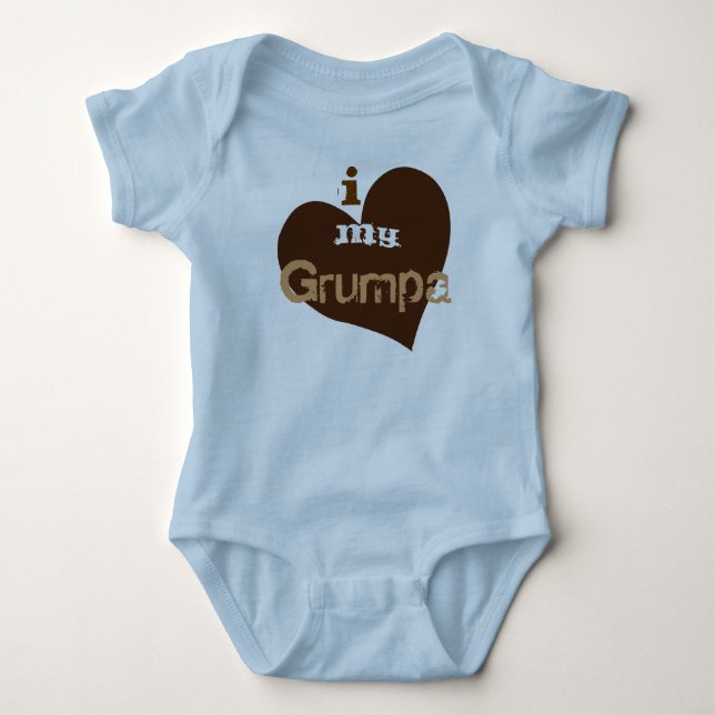 i heart my Grumpa Baby Bodysuit (Front)