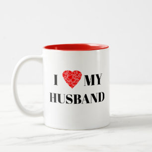 I heart my husband Gift to personalise Two-Tone Coffee Mug