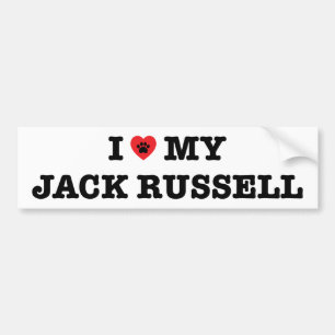 I Heart My Jack Russell Bumper Sticker