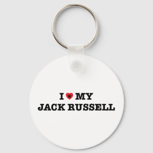 I Heart My Jack Russell Button Keychain