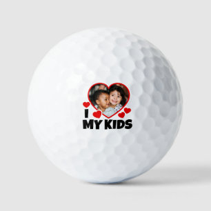 I Heart My Kids Personalised Photo Golf Balls