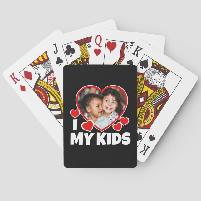 I Heart My Kids Personalised Photo Playing Cards (Back)