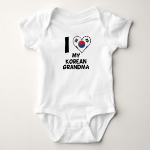 I Heart My Korean Grandma Baby Bodysuit