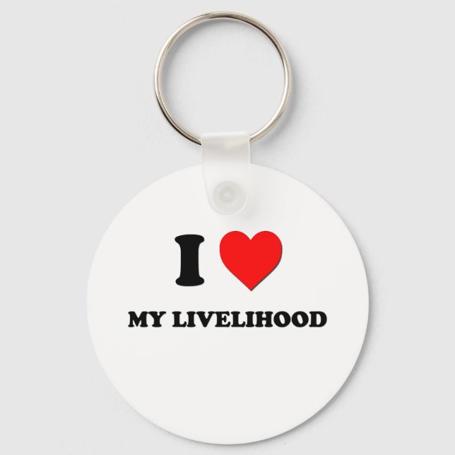 I Heart My Livelihood Key Ring (Front)