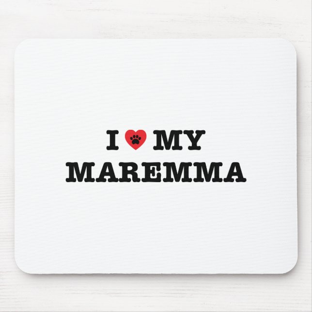 I Heart My Maremma Mouse Mat (Front)