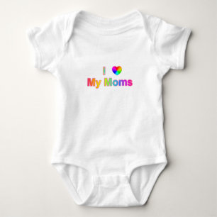 I Heart My Moms Baby Bodysuit