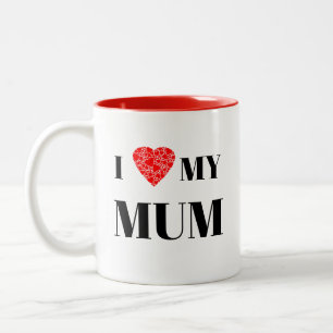 I heart my mum Gift to personalise Two-Tone Coffee Mug