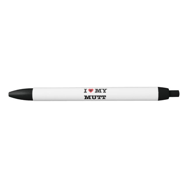 I Heart My Mutt Black Ink Pen (Front)