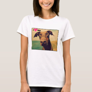 I Heart My Natural Doberman Dog T-Shirt