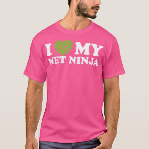 I Heart My Net Ninja Matching Pickleball Couples T-Shirt