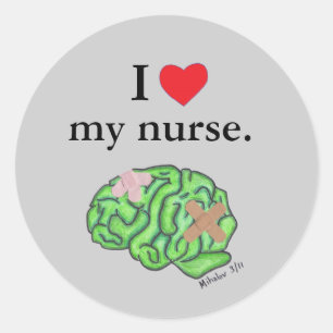 I [heart] my nurse classic round sticker
