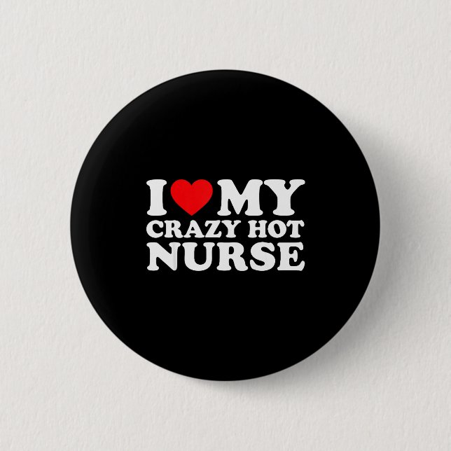 I Heart My Nurse Husband Wife Funny Matching Coupl 6 Cm Round Badge (Front)