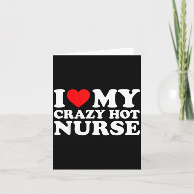 I Heart My Nurse Husband Wife Funny Matching Coupl Card (Front)