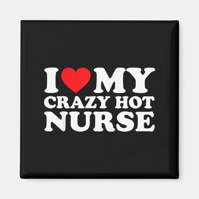 I Heart My Nurse Husband Wife Funny Matching Coupl Magnet (Front)