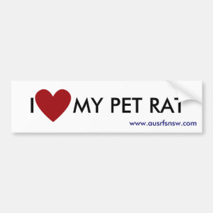 I (heart) MY PET RAT Bumper Sticker