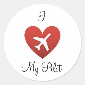 I Heart My Pilot Classic Round Sticker