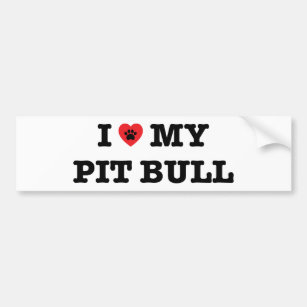 I Heart My Pit Bull Bumper Sticker