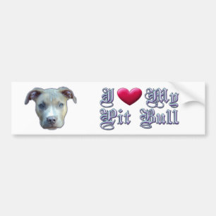 I Heart My Pit Bull Bumpersticker Bumper Sticker