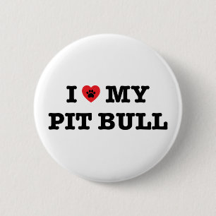 I Heart My Pit Bull Button