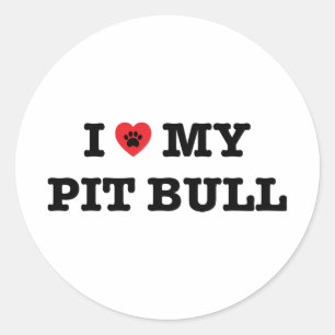 I Heart My Pit Bull Sticker