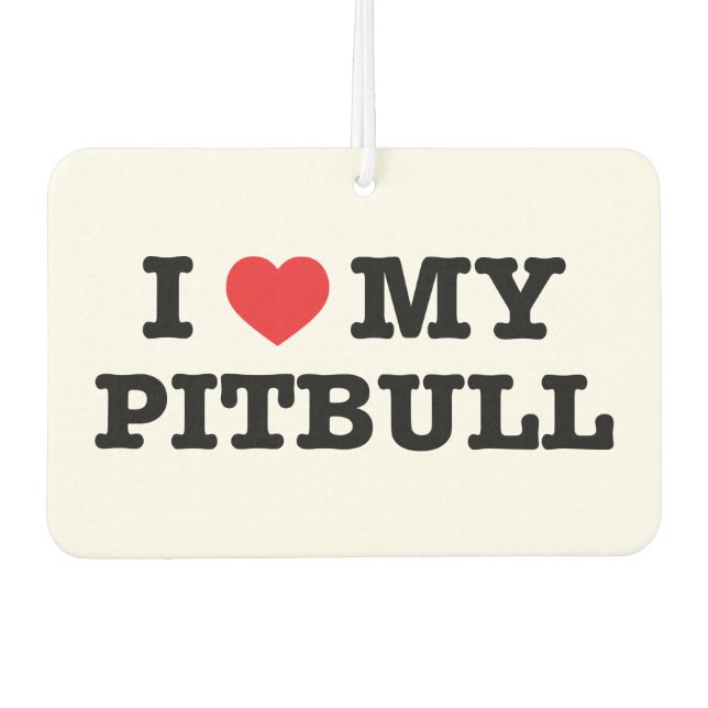 I Heart My Pitbull Car Air Freshener (Front)