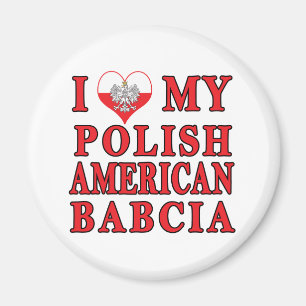 I Heart My Polish American Babcia Magnet