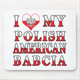 I Heart My Polish American Babcia Mouse Mat