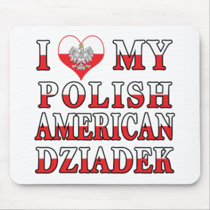 I Heart My Polish American Dziadek Mouse Mat