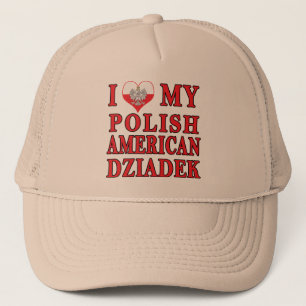 I Heart My Polish American Dziadek Trucker Hat