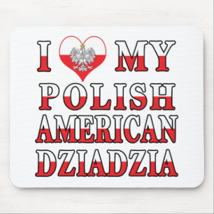 I Heart My Polish American Dziadzia Mouse Mat