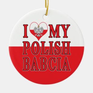 I Heart My Polish Babcia Ceramic Tree Decoration
