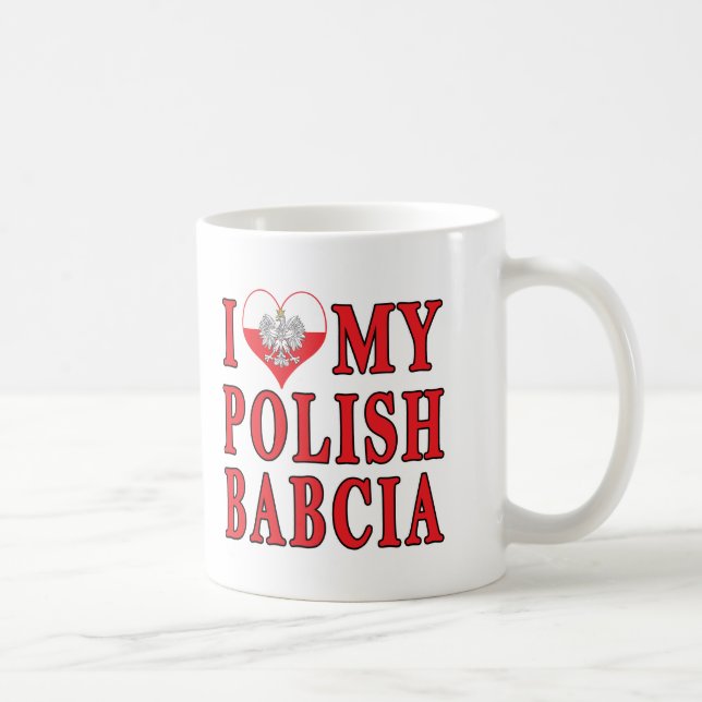 I Heart My Polish Babcia Coffee Mug (Right)