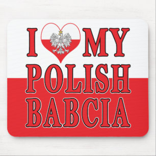 I Heart My Polish Babcia Mouse Mat